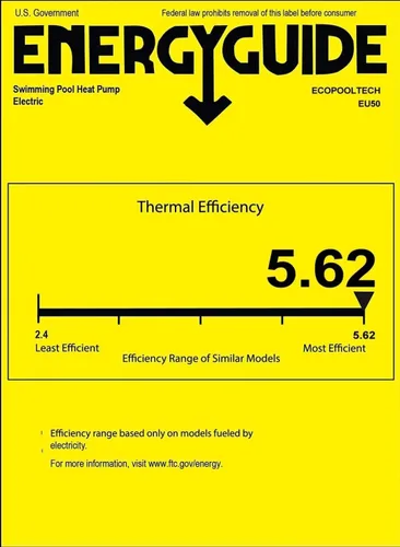 Miniatura 9 de ECOPOOLTECH Calentador eléctrico de piscina con bomba de calor para piscinas sobre el suelo de hasta 5000 galones, máximo 16184BTU/h, 5.62 COP, se