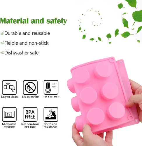 Miniatura 7 de Sakolla Paquete de 2 moldes cilíndricos de silicona para jabón, 15 moldes redondos de silicona para jabón hecho a mano, barras de loción, bombas