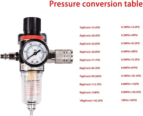 Miniatura 4 de Kit de regulador de presión de filtro de aire neumático AFR2000 de 1/4G de pulgada (0 a 145 psi) Filtro de compresor de herramienta de aire