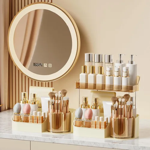 Miniatura 5 de DASITON Organizador de Maquillaje de Gran Capacidad con Soporte Giratorio de 360° para Brochas de Maquillaje, Organizadores de Almacenamiento