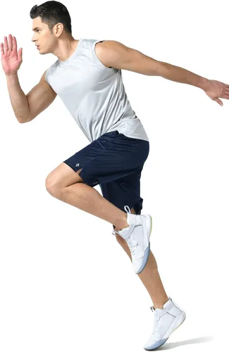 Miniatura 5 de Liberty Pro Paquete de 5 pantalones cortos deportivos para hombre, pantalones cortos de baloncesto de malla de 9 pulgadas para hombre, pantalones