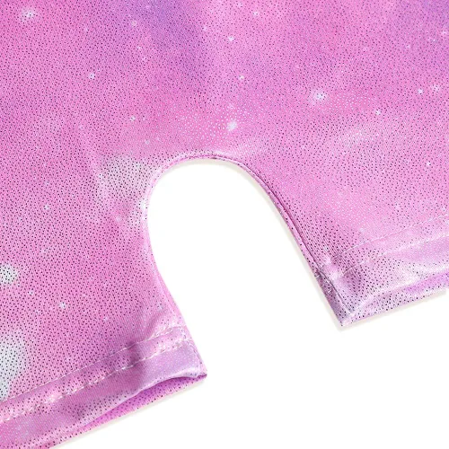 Miniatura 215 de HOZIY - Leotardos de gimnasia con pantalones cortos brillantes para niñas pequeñas; estampados de unicornio, aurora, arco iris, sirena, dinosaurio