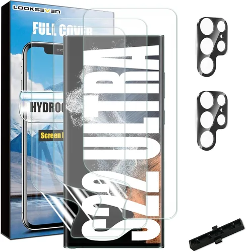 Miniatura 21 de LOOKSEVEN Paquete de 3 protectores de pantalla de película de hidrogel (no vidrio) + 2 paquetes de protectores de lente de cámara de vidrio templado