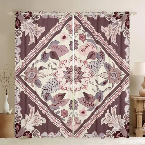 Miniatura 44 de Cortinas y cortinas de damasco turquesa para adultos, cortinas opacas barrocas victorianas antiguas, 2 paneles de 38 pulgadas de ancho x 54 pulgadas