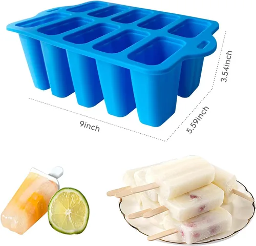 Miniatura 2 de Moldes de silicona para paletas con palitos, juego de moldes para paletas de fácil liberación, molde para paletas de hielo sin BPA, molde de helado