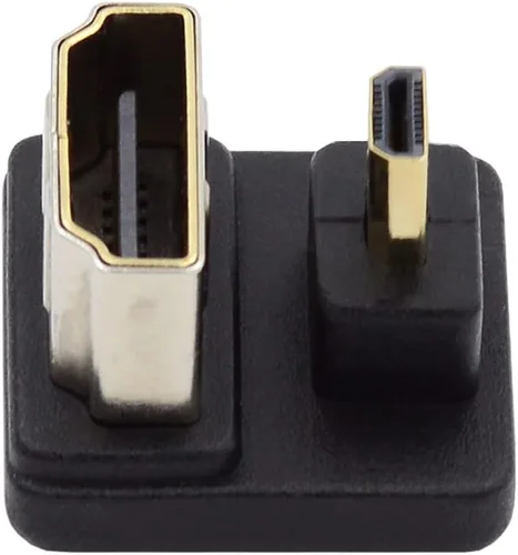 CY Cable 4K 360 grados hacia abajo opuesto en forma de U en ángulo trasero Micro HDMI 1.4 macho a HDMI hembra adaptador de extensión convertidor