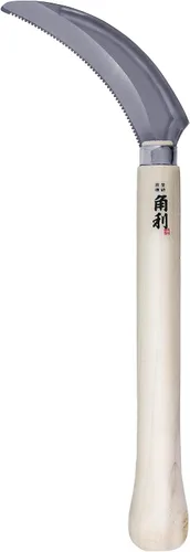 Miniatura 7 de KAKURI Herramienta de jardín de hoz japonesa de 6.7 pulgadas [hoja dentada] fabricada en Japón, hoz de jardín para cosecha y deshierbe, hoja