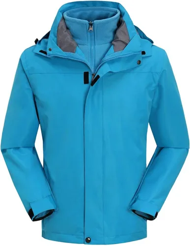Miniatura 12 de Chaqueta de esquí 3 en 1 para hombre, impermeable, abrigo de nieve de invierno, resistente al viento, con capucha con forro polar cálido