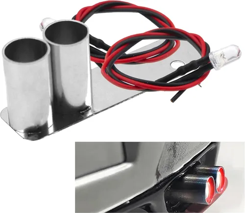 ShareGoo - Tubo de escape de simulación de metal LED modificado compatible con Traxxas HPI HSP 94123 Sakura D4 Tamiya TT01 1/10 RC Drift Car (estilo