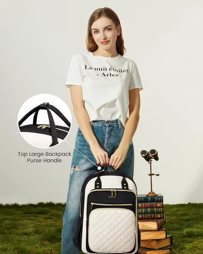 Miniatura 6 de LOVEVOOK Mochila para computadora portátil para mujer, mochila para trabajo de viaje, bolsa de computadora para enfermera, profesora, bolsa