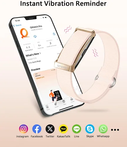Miniatura 5 de Pulsera inteligente para mujer, rastreador de actividad de salud portátil, rastreador de sueño 24 horas, frecuencia cardíaca continua 24/7/7/presión