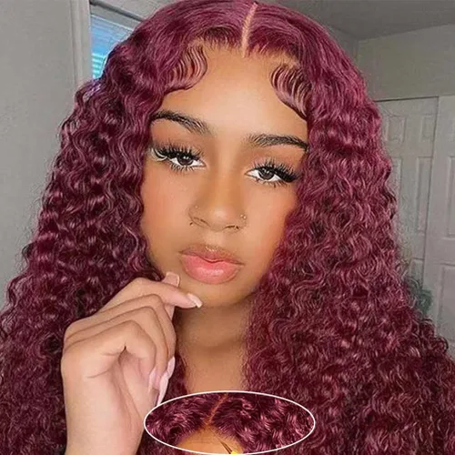Miniatura 39 de Srakuw Wear and Go - Pelucas de cabello humano sin pegamento, precortadas con encaje frontal, pelucas para mujeres negras, sin pegamento, onda