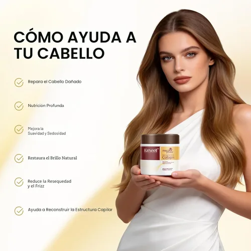 Miniatura 3 de Karseell Tratamiento capilar con colágeno, reparación profunda, acondicionador, aceite de argán, colágeno para el cabello, esencia para cabello seco