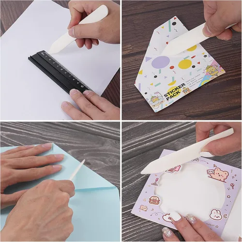 Miniatura 3 de Herramienta de carpeta de hueso genuino para manualidades de papel, encuadernación de papel de origami y manualidades de cuero (2 piezas)
