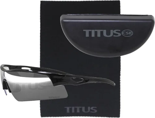 Miniatura 42 de TITUS G20 Gafas de seguridad para todos los deportes, protección para motocicletas, compatibles con ANSI Z87+ Marco negro - Lente ahumado - Con bolsa