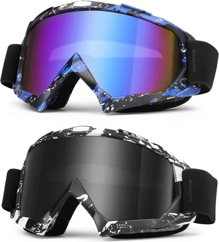 Gafas para Dirt Bike, Paquete de 2 Gafas de Esquí y Gafas para ATV para Motocicleta, MX, Deportes de Motor - Hombres, Mujeres, Adultos, Jóvenes
