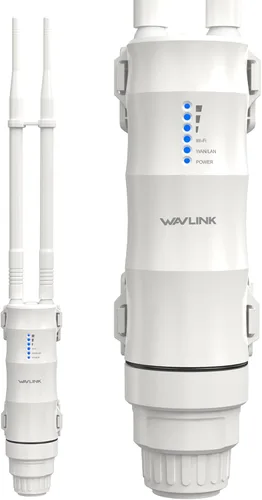 Punto de acceso para exteriores, enrutador/extensor WiFi de largo alcance WAVLINK AC600, IP67 resistente a la intemperie, doble banda 5G+2.4G, PoE