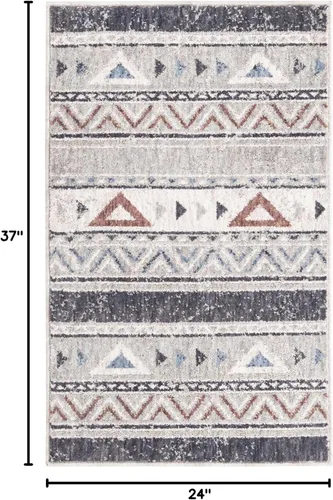 Miniatura 2 de Unique Loom Eco Southwestern Collection - Alfombra de área - Holbrook (rectangular 2' 0" x 3' 0", gris/negro)