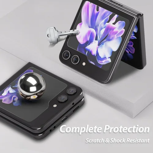 Miniatura 5 de Whitestone - Protector de pantalla EZ Glass para Galaxy Z Flip 5 2023, protector de vidrio templado transparente [fácil de instalar], paquete de dos