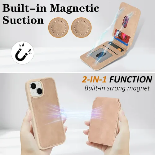 Miniatura 4 de Havaya Funda MagSafe compatible con iPhone 14 Pro Max con tarjetero - Funda magnética desmontable 2 en 1 - Ranuras para tarjetas de crédito de carga