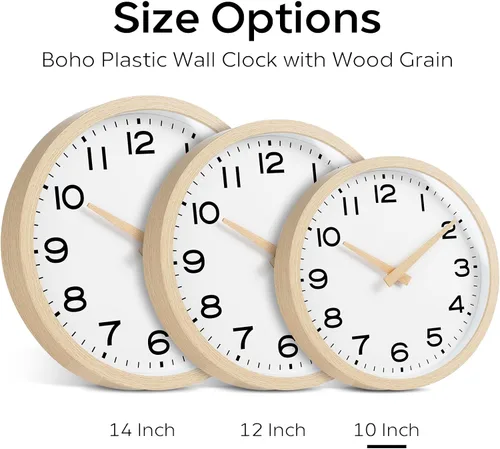Miniatura 3 de AKCISOT Reloj de Pared, Reloj de Pared de Cocina Boho de 10 Pulgadas Operado por Batería Sin Tictac, Reloj Moderno Silencioso Decorativo para Grano