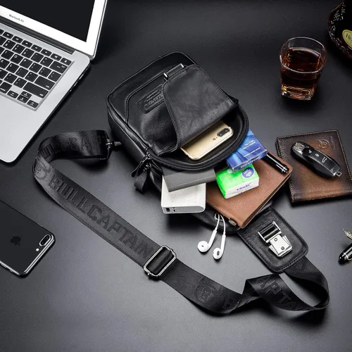 Miniatura 13 de LUKZIJAES Bolso bandolera de cuero genuino para hombre