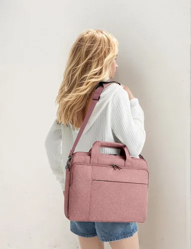 Miniatura 7 de DOMISO Bolsa de mano para laptop de negocios de 14 pulgadas, fundas protectoras para computadoras portátiles, maletín de computadora de trabajo