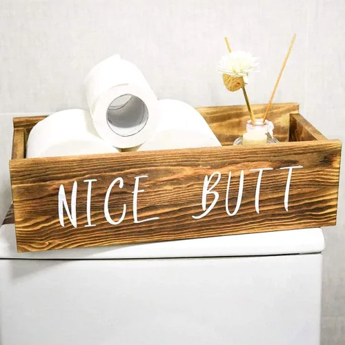 SERENITA Bonita caja de decoración de baño, divertido soporte de papel higiénico, decoración de baño de granja, organizador de almacenamiento de