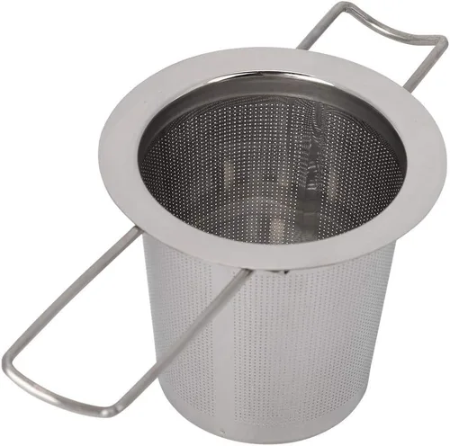 Fdit Filtro plegable del colador de la taza del metal del infusor del té de la malla del acero inoxidable con la tapa