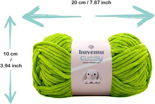 Miniatura 6 de Hilo de felpilla de terciopelo, súper suave y esponjoso, para tejer, hacer manualidades, color amigurumi, duradero para el desprendimiento, 3.53