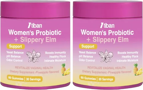 Miniatura 7 de Slippery Elm - Gomitas de humedad probióticas femeninas, equilibrio de pH, flora vaginal, salud del olor con Bacillus coagulans, delicioso sabor a