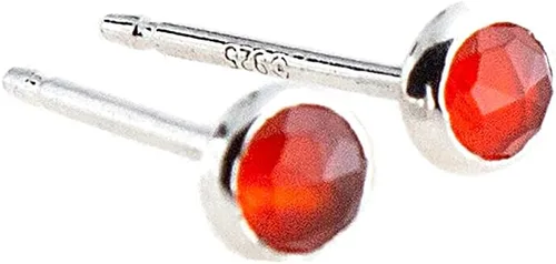 Miniatura 107 de Aretes pequeños de plata de ley para cartílago, tragus, hélix, múltiples piercings hipoalergénicos, piedra natal para mujer, juego de bisel