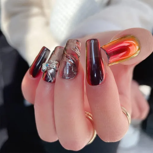 Miniatura 5 de Polvo de uñas cromado camaleón holográfico reflectante sólido polvo de inmersión con efecto espejo mágico metálico purpurina fina esmalte de uñas