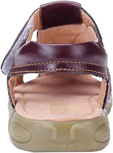 Miniatura 4 de DADAWEN - Sandalias deportivas de cuero para niños y niñas, puntera cerrada, para exteriores (para bebés, niños pequeños y grandes)