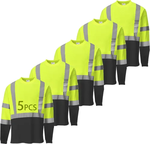 Miniatura 18 de Hi Vis - Camisetas de seguridad para hombre, reflectantes, de alta visibilidad, manga corta y larga, con bolsillo, paquete de 3 y 5