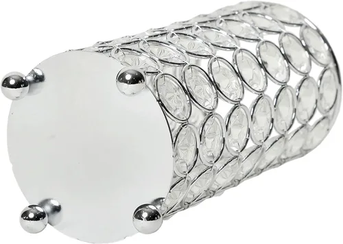 Miniatura 4 de Elegant Designs HG1002-CHR - Jarrón decorativo de cristal Elipse, portavelas, centro de mesa de boda, 6.75 pulgadas, cromado