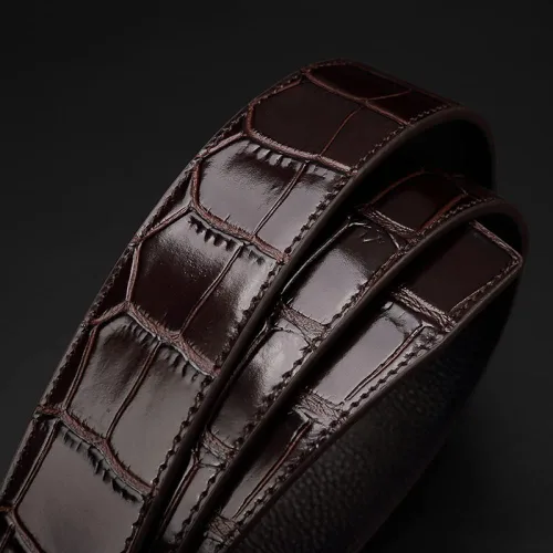 Miniatura 6 de IMQSQIK Cinturones de vestir de cuero genuino para hombres, 1.38 pulgadas, diseño moderno y clásico para el trabajo, negocios y casual