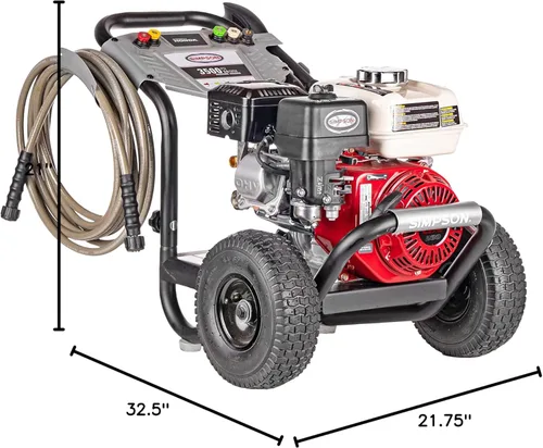 Miniatura 12 de Simpson 61014 3500 PSI a 2.5 GPM Honda GX200 con AAA AX300 Bomba de leva axial Agua fría Lavadora a presión de gas profesional PS61002-S