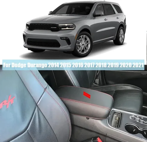 Miniatura 2 de Funda para el reposabrazos de la consola central, de piel, antiarañazos, de protección, accesorios de decoración interior, para Dodge Durango Fibra