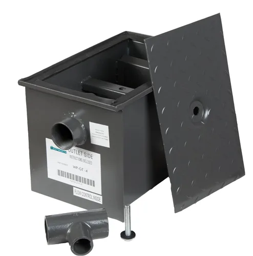 Wentworth Trampas de grasa comerciales de 8 libras para restaurante debajo del fregadero, trampas interceptoras de grasa de acero al carbono de 4