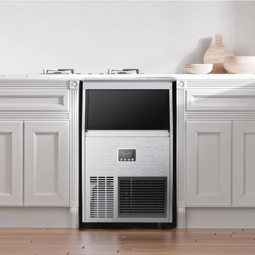 Miniatura 3 de Coolake Máquina comercial para hacer hielo de 200 libras/24 horas con contenedor de almacenamiento de 50 libras, máquina de hielo de acero
