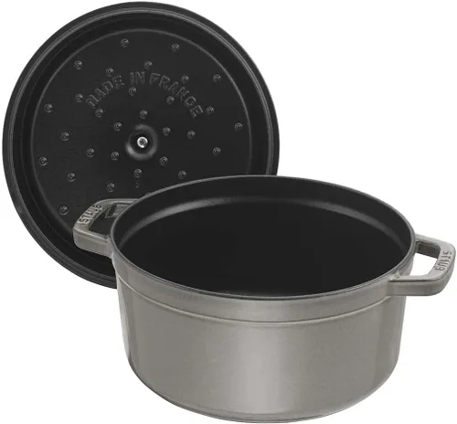 Miniatura 4 de Staub olla de hierro cocotte redonda de 6-1/4 cuartos de galón, gris grafito Gris (Graphite Grey)