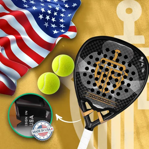 Miniatura 5 de Pala de pádel de fibra de carbono – Pala De Padel ligera con superficie de carbono de 12 quilates, núcleo de espuma viscoelástica EVA y agarre Negro