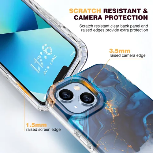 Miniatura 133 de Diaclara Funda diseñada para iPhone 16, mejorada [protección completa de la cámara], carcasa resistente de cuerpo completo con protector de pantalla