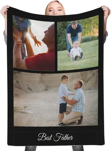 Miniatura 26 de Regalos de cumpleaños personalizados, manta personalizada con mis propias fotos para mujeres, hombres, mamá, papá