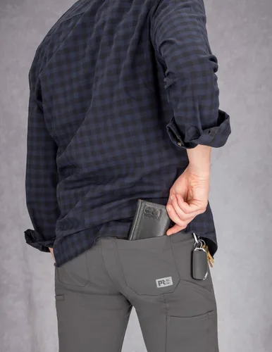 Miniatura 6 de Timberland PRO Cartera triple RFID de cuero para hombre con ventana de identificación