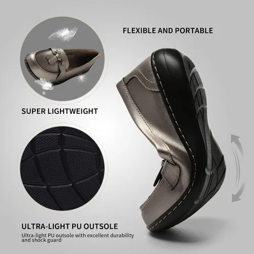 Miniatura 5 de Artisure Mocasines de cuero clásicos y cómodos para mujer, estilo casual, con borlas, bonitos zapatos de vestir para el trabajo, oficina, zapatos