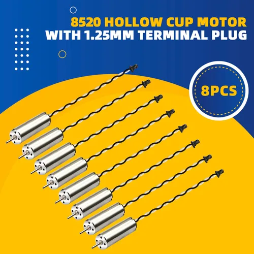 Miniatura 3 de Paquete de 8 motores 8520 0.335x0.787 in sin núcleo cepillado motor 3.7V 53000Rpm Mini DC motores