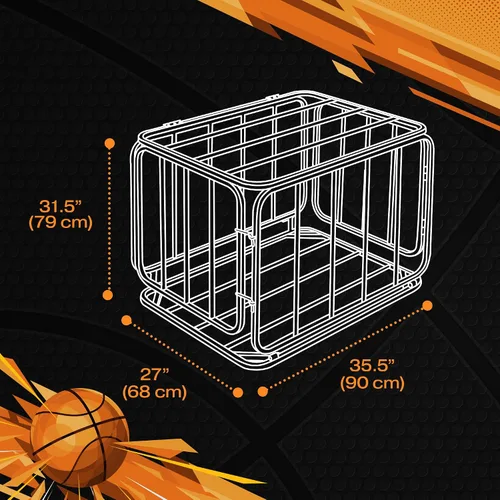 Miniatura 2 de Houseables Sports Ball Storage & Display Solutions – Basketball, Football, Soccer & Volleyball Organizer, Ball Holder, Display Stand, Rolling