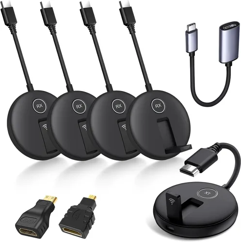 Miniatura 9 de Kit de transmisor y receptor HDMI inalámbrico. Extensor inalámbrico HDMI compatible con frecuencias de 2.4/5 GHz para transmisión de video y audio